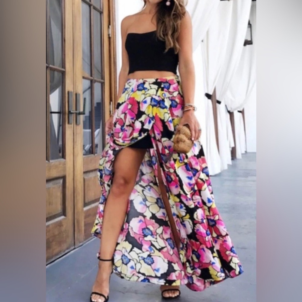 Free People Hot Tropic Maxi Skirt with Slit & Hidden Pockets-Size 0 (XS) NWT